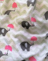 Cseh textilpelenka-esernyős elefánt pink