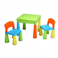 Tega 2in1 kisasztal 2 db székkel Lego kompatibilis Multicolor