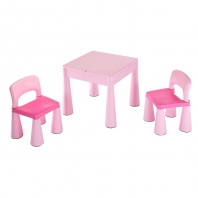 Tega 2in1 kisasztal 2 db székkel Lego kompatibilis pink
